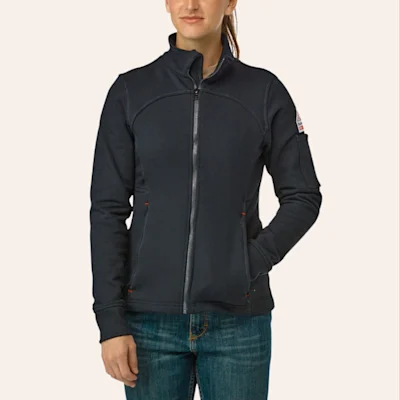 Bulwark Women's FR Fleece Zip-Front Work Jacket