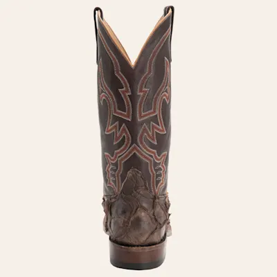 Anderson Bean Men's Distressed Brown Big Bass and Chocolate Wide Square Toe Cowboy Boot