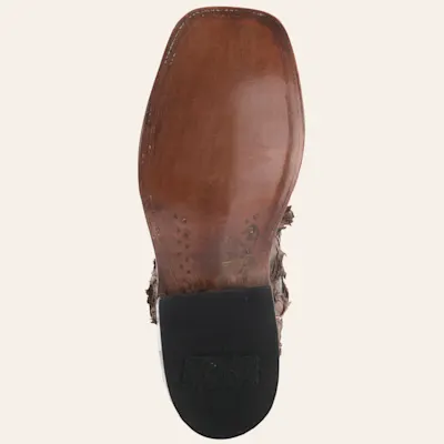 Anderson Bean Men's Distressed Brown Big Bass and Chocolate Wide Square Toe Cowboy Boot