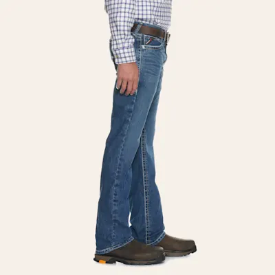 Ariat Men's Adkins M7 Medium Wash Durastretch FR Straight Leg Work Jeans