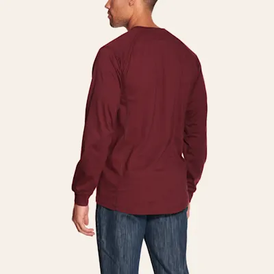 Forge Men's Burgundy Pocket Long Sleeve FR Work T-Shirt 2 Forge Men's Burgundy Pocket Long Sleeve FR Work T-Shirt