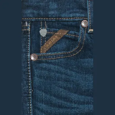 Ariat Boy's B4 Legacy Dark Wash Relaxed Fit Boot Cut Jeans