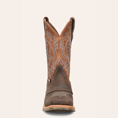 Double H Men’s Almond Barnyard Camel ICE Collection Leather Square Toe Cowboy Boots