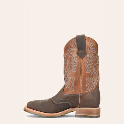 Double H Men’s Almond Barnyard Camel ICE Collection Leather Square Toe Cowboy Boots