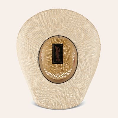 Rafter C Men's Ivory and Tan Twisted Weave Punchy Straw Cowboy Hat