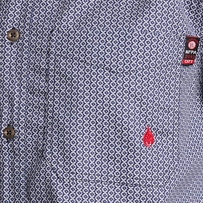 Forge Men's Blue Diamond Geo Print FR Long Sleeve Shirt