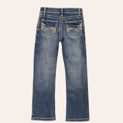 Wrangler 20X Boys' Midland Medium Wash Slim Fit Stretch Vintage Boot Cut Jean (1T-7)