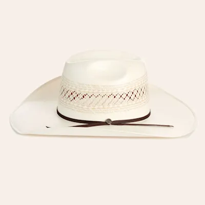 Rafter C Shantung Ivory Vented Cattleman Crown Straw Cowboy Hat