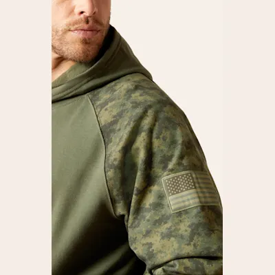 Ariat Men's FR Army Green Camo Digi DuraStretch Patriot Work Hoodie