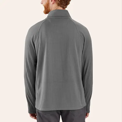 Carhartt Men's Force Relax Fit Mock Neck Half Zip Steel Shirt