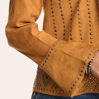 Rockin' C Women's Caramel Faux Suede Studded Jacket