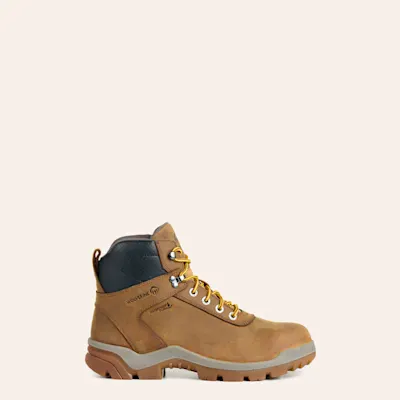 Wolverine Men's Butterscotch & Black Lace Up Leather Work Boots 5 Wolverine Men's Butterscotch & Black Lace Up Leather Work Boots