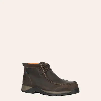 Ariat Men's Edge LTE Dark Brown Waterproof Bantamweight Moc Round Composite Toe Lace Up Work Boot