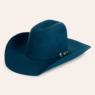 Rockin' C Women's Teal Tall Crown Felt Cowboy Hat