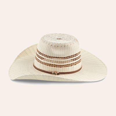 Cavender's Collection Bangora Three-Line Brick Crown Straw Cowboy Hat