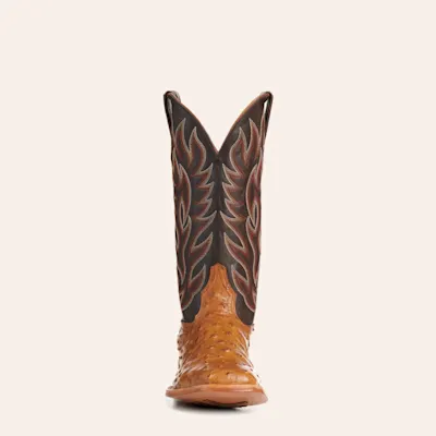 Cavender's Men's Lainey Chocolate & Tan Full Quill Ostrich Wide Square Toe Cowboy Boots 2 Cavender's Men's Lainey Chocolate & Tan Full Quill Ostrich Wide Square Toe Cowboy Boots
