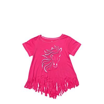 Cowgirl Hardware Girl's Raspberry Blaze Fringed Top