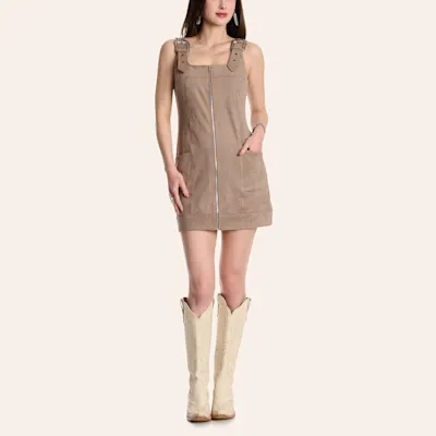 Blue B Women's Toasted Cinnamon Faux Suede Dress
