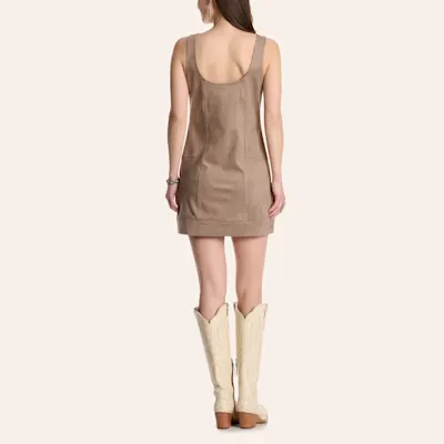 Blue B Women's Toasted Cinnamon Faux Suede Dress