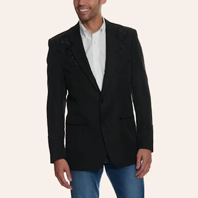 Scully Black on Black Embroidered Sport Coat