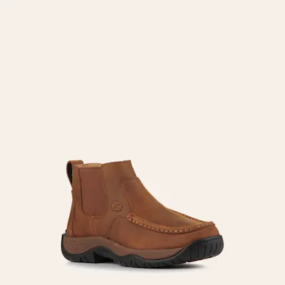 Twisted X Women's Pecan Brown Cell Stretch Round Toe Chelsea Work Boots
