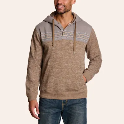 Hooey Men's Jimmy Tan Aztec Print Hoodie