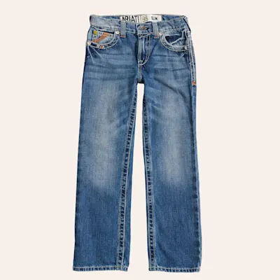 Ariat Boy's B5 Charger Dakota Medium Wash Slim Fit Straight Leg Jeans (7-16)