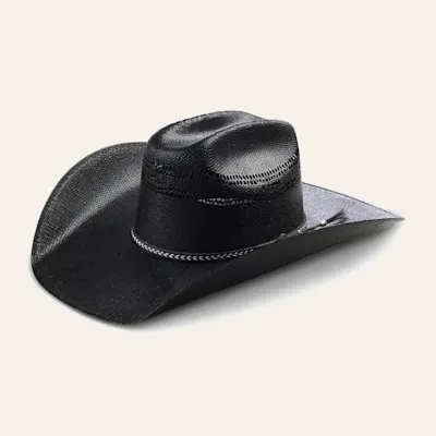 Cavender's Black Bangora with Horsehair Band Straw Cowboy Hat