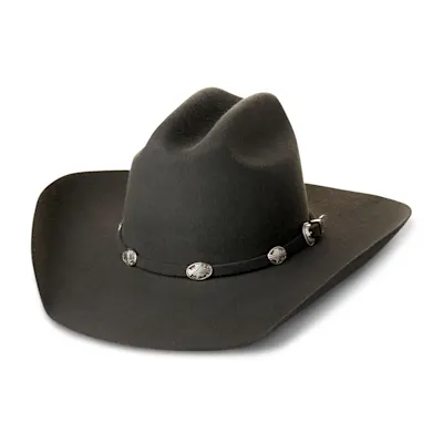 Rockin' C Women's Gray with Concho Hatband Cattleman Wool Hat