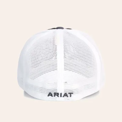 Ariat Men's Charcoal & White Offset Shield Logo FlexFit Cap