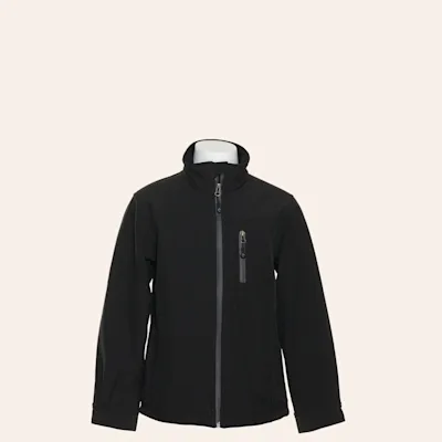 Rafter C Boy's Black Long Sleeve Softshell Zippered Jacket