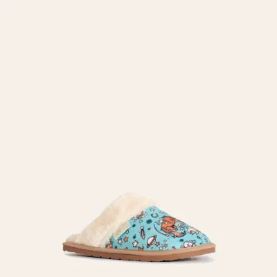 Blazin Roxx Women's Kara Aqua Blue Western Print Slippers