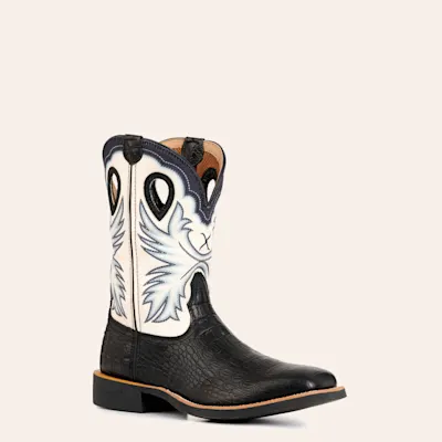 Twisted X Men's Tech X Black Caiman Print and Bone Wide Square Toe Cowboy Boots