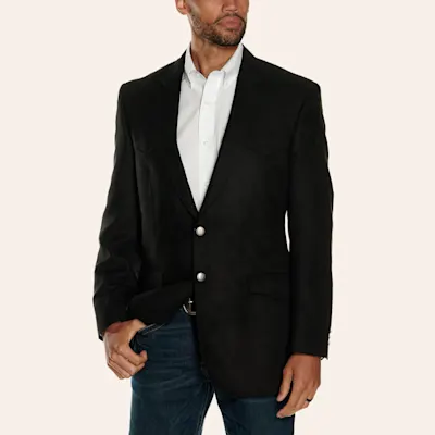 Harmony Western Wear Black Microfiber Sport Coat