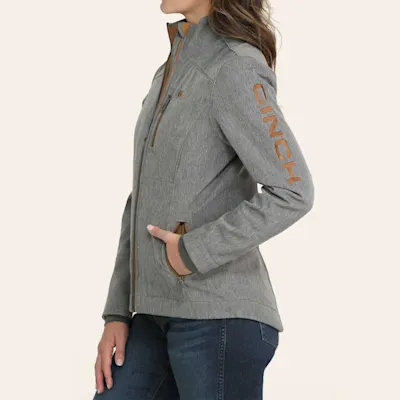 Cinch Women's Charcoal Softshell Bonded Jacket