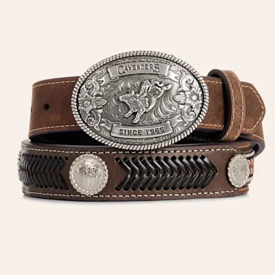Cavender’s Brown Concho Laced Western Belt
