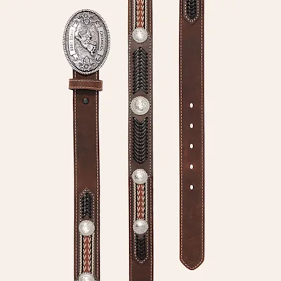 Cavender’s Brown Concho Laced Western Belt
