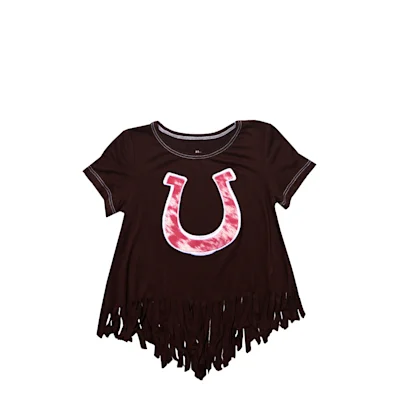Cowgirl Hardware Toddler Girl's Chocolate Horseshoe Fringe Top