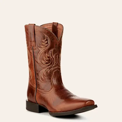 Ariat Men's Sport Boss Man Rich Cognac Punchy Square Toe Cowboy Boots