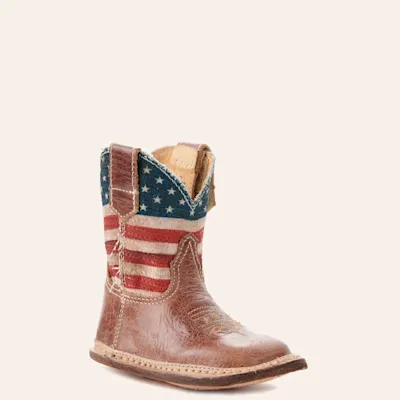 Roper Infant Cowbaby American Flag Square Toe Boot
