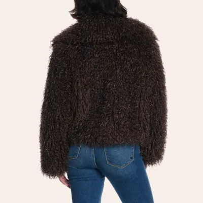 Azalea Wang Women’s Brown Faux Fur Jacket