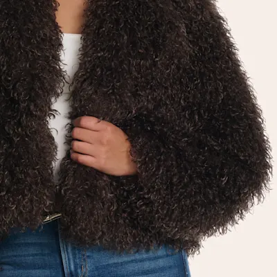 Azalea Wang Women’s Brown Faux Fur Jacket