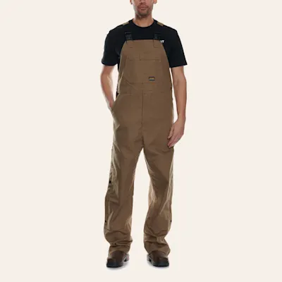 Ariat Men's Rebar Khaki Duracanvas Unlined Bib Work Overalls