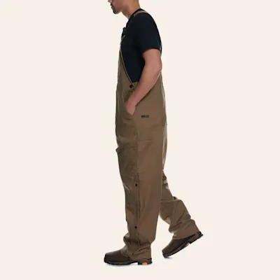 Ariat Men's Rebar Khaki Duracanvas Unlined Bib Work Overalls