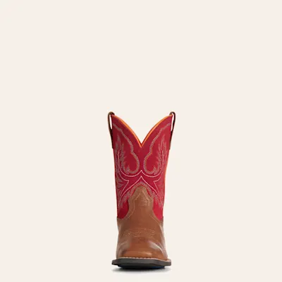 Ariat Youth Chestnut & Red Wide Square Toe Cowboy Boots