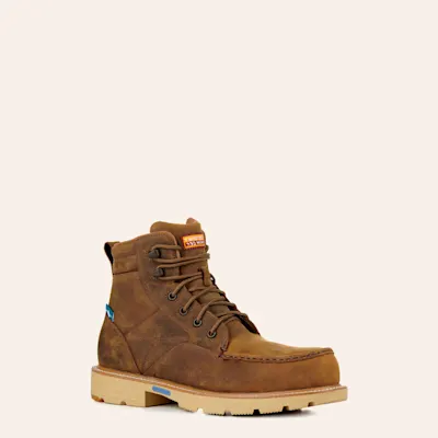 Twisted X Men's Golden Tan CellStretch Waterproof Round Nano Composite Toe 6" Lace Up Work Boots