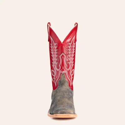 Anderson Bean Men's Brown and Red Wide Square Toe Cowboy Boots