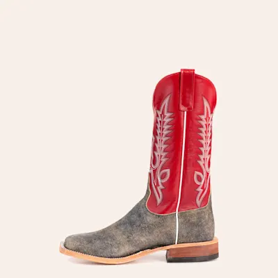 Anderson Bean Men's Brown and Red Wide Square Toe Cowboy Boots