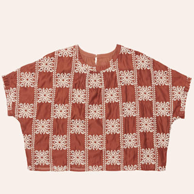 Hayden Women's Rust Embroidered Dolman Sleeve Top - Plus Sizes