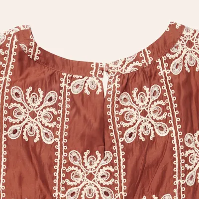 Hayden Women's Rust Embroidered Dolman Sleeve Top - Plus Sizes